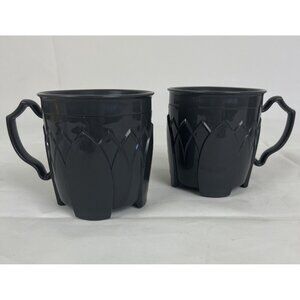 2 Fenwick by Carlisle Dinex #5000 8oz Insulated Mug Coffee Cup USA Graphite Gray